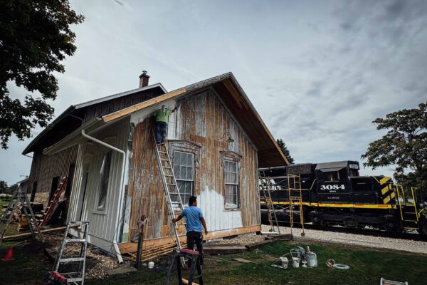 Pleasant Lake depot restoration-3449